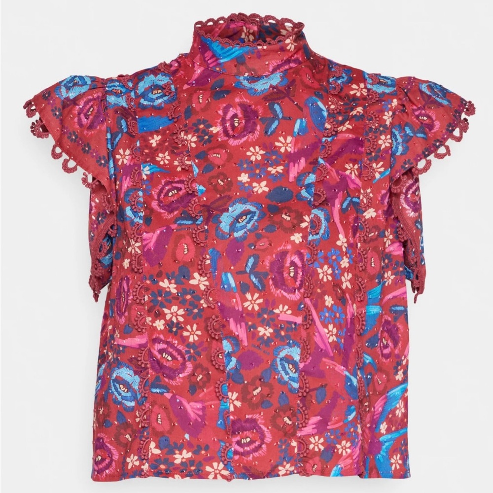Farm Rio purple floral blouse NWT